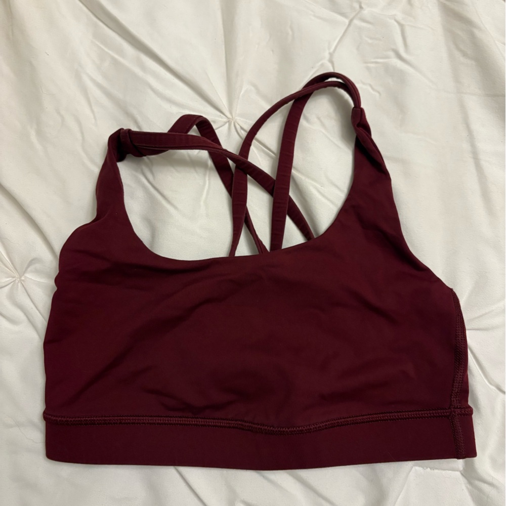 Burgundy Lululemon Energy Bra